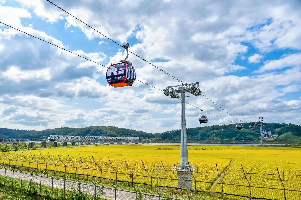 Imjingak Peace Gondola crossing the Imjin River